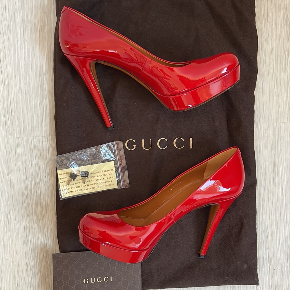 Gucci red platform pumps size 37 - Picture 10 of 10